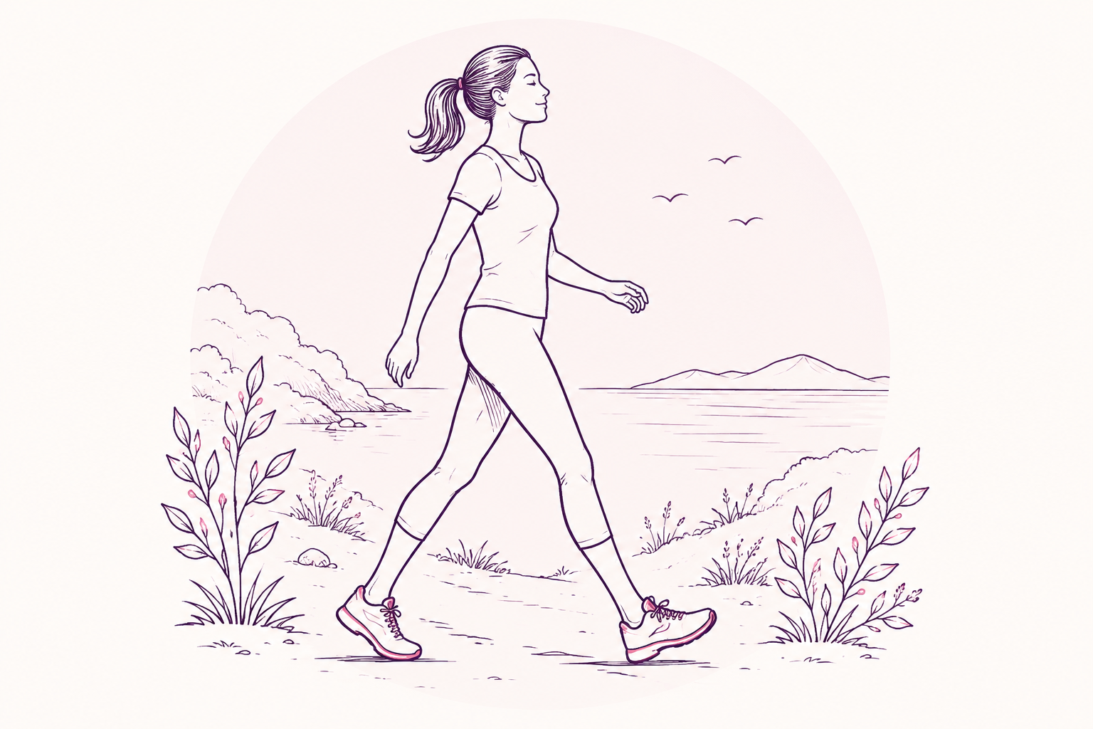 Illustration femme qui marche