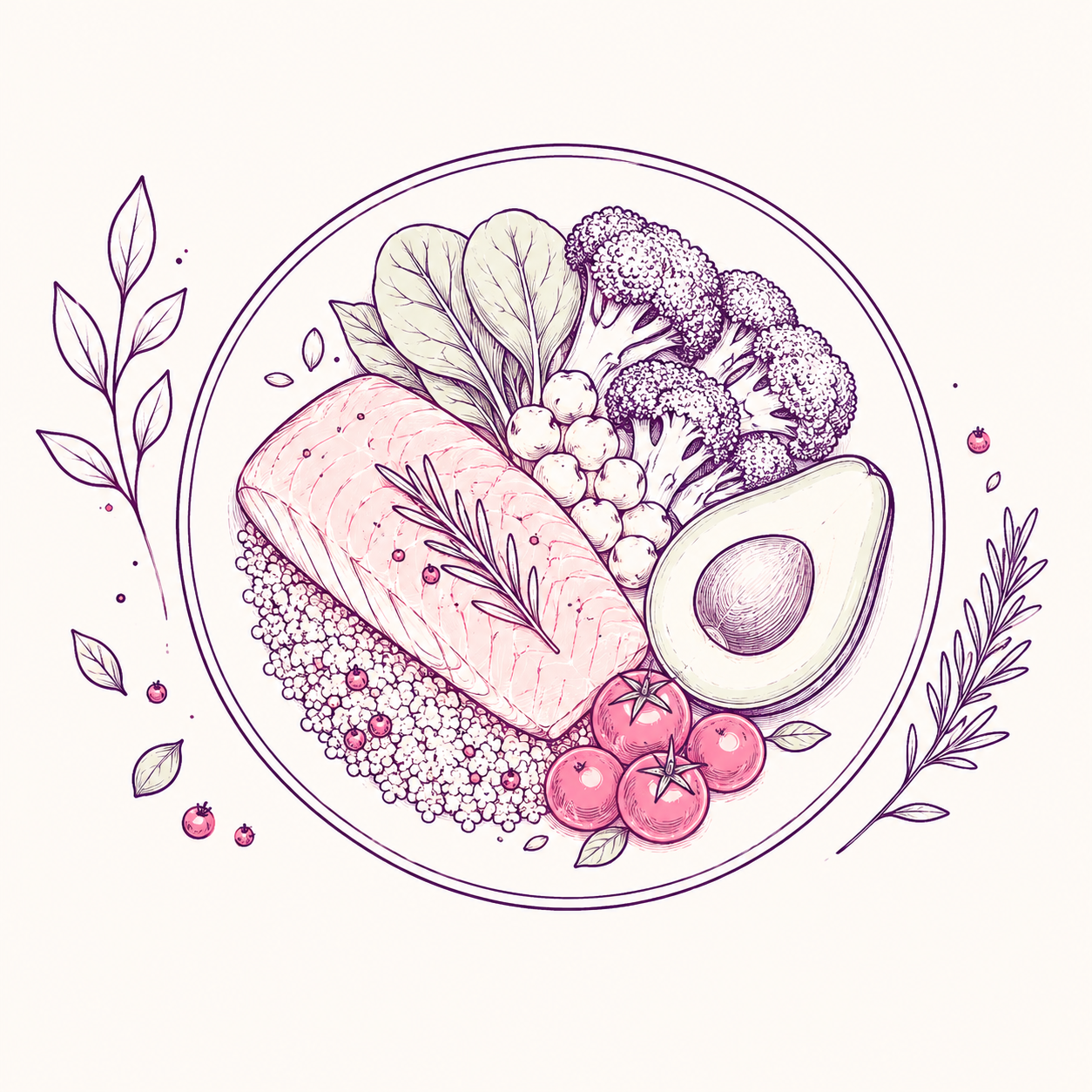 Illustration assiette équilibrée