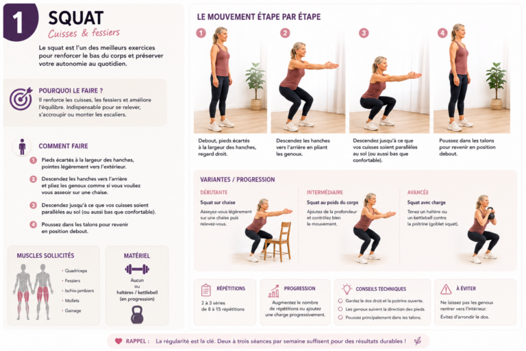 Les 10 meilleurs exercices de renforcement musculaire après 50 ans