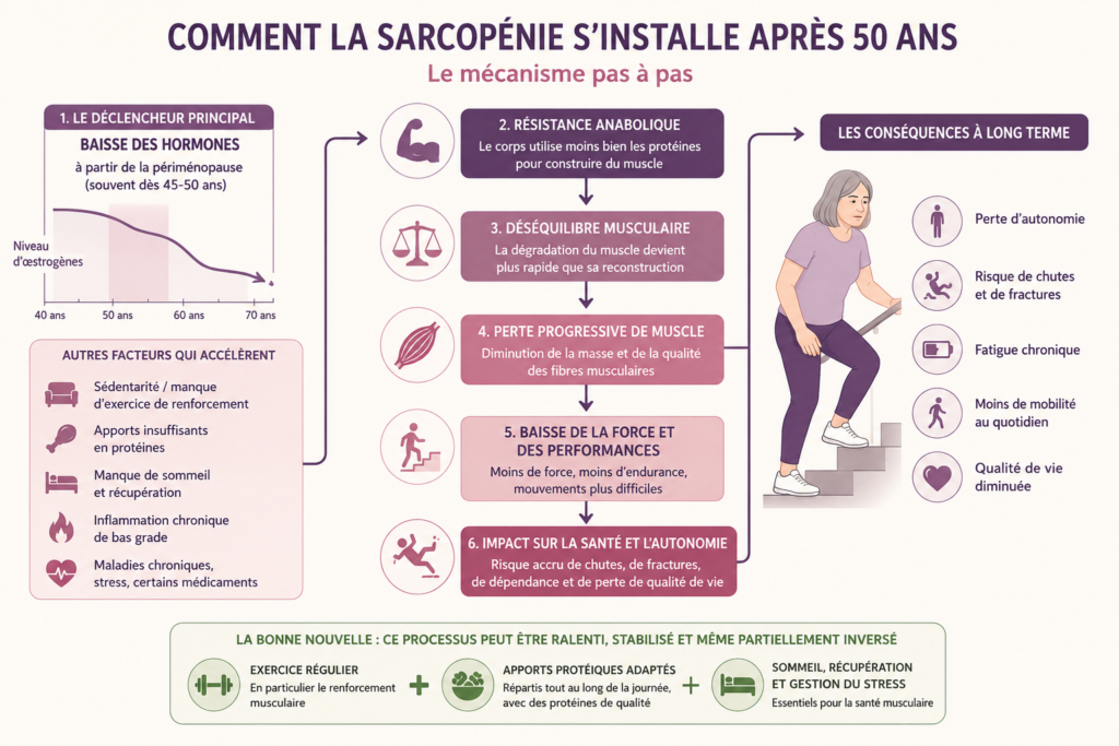 Sarcopénie et perte musculaire après 50 ans : le guide complet