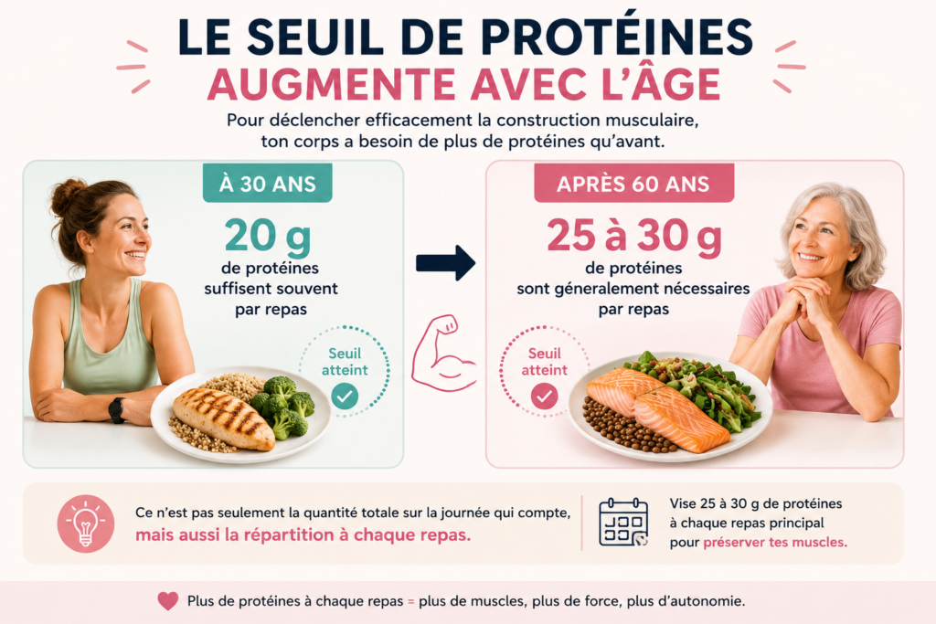 le seuil de protéines augmente avec l'age