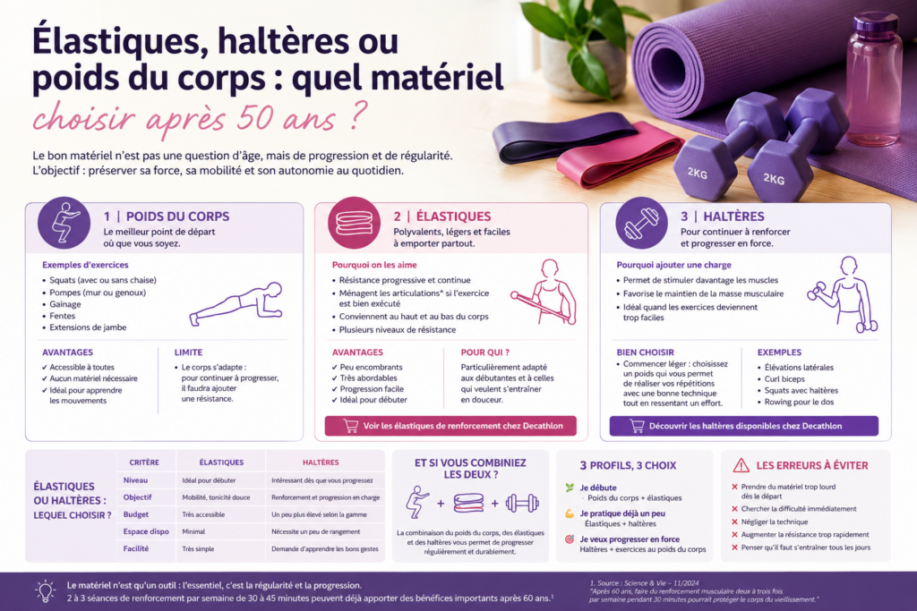 Quel matériel choisir pour se muscler après 50 ans ?
