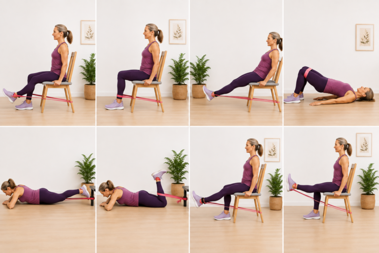 Exercices avec élastique pour renforcer les jambes après 50 ans : 8 exercices efficaces