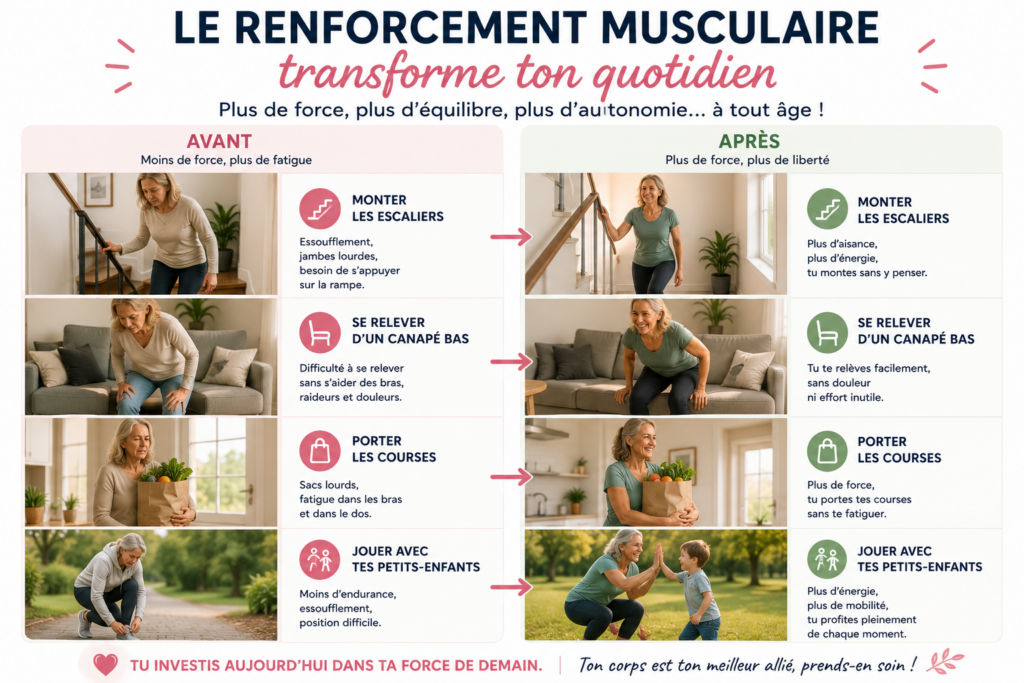 le renforcement musculaire transforme ton quotidien