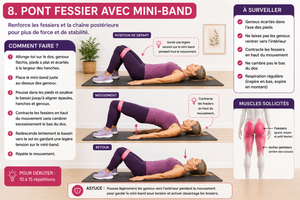 Pont fessier avec mini-band