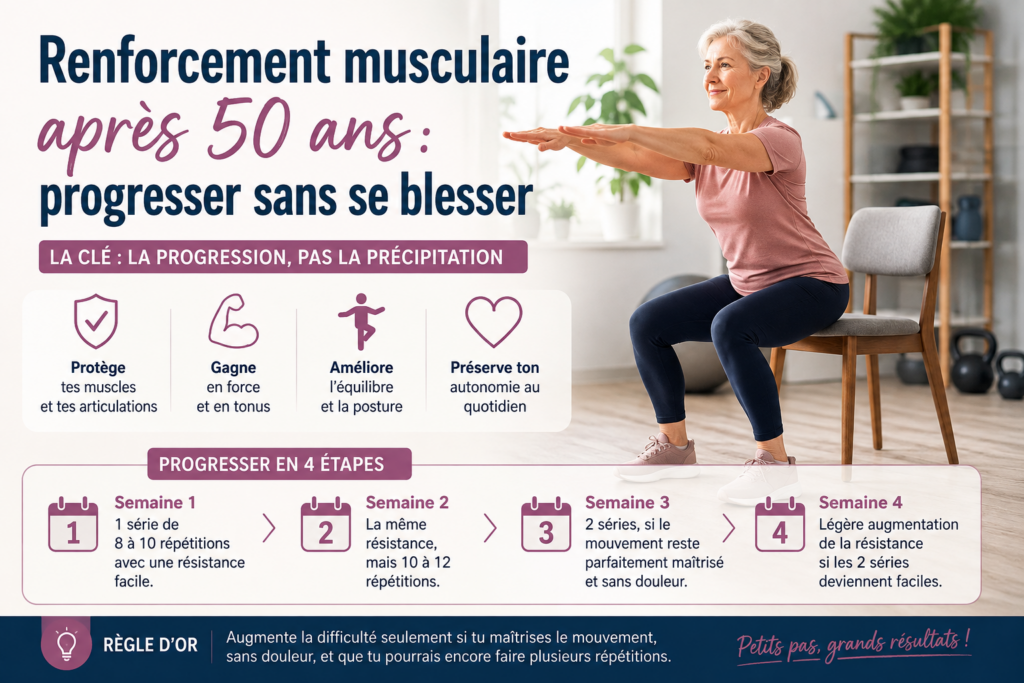 Comment progresser en renforcement musculaire après 50 ans sans se blesser ?
