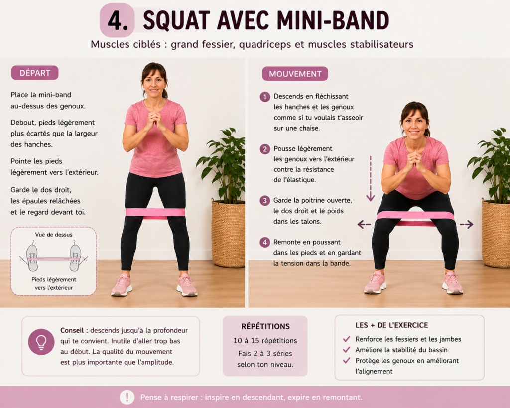 Squat avec mini-band